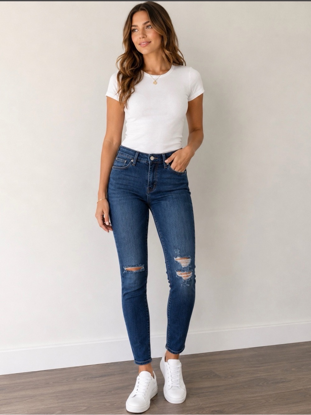 Good American Good Legs Skinny Jeans 26 Distressed Denim Y2K Casual Chic‎
